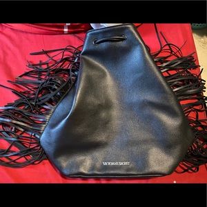 VICTORIA SECRET FAUX LEATHER FRINGE BACKPACK